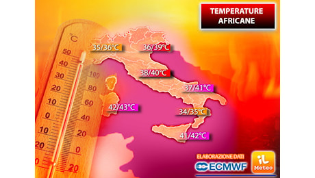 Meteo: Caldo record, l'Italia nella morsa dell'Afa fino a 43°C; scatta il Bollino Rosso in 13 città