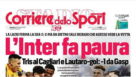 Il Corriere dello Sport apre così dopo il successo di Cagliari: L'Inter fa paura