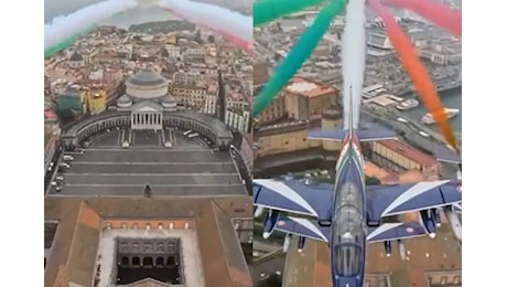 Lo spettacolare video delle Frecce Tricolori che sorvolano Napoli