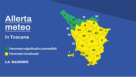 Maltempo Toscana, allerta meteo per sabato 19 ottobre