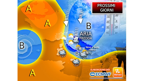 Meteo: da Giovedì incursione Fredda sull'Italia con Rovesci e Neve fino a quote collinari