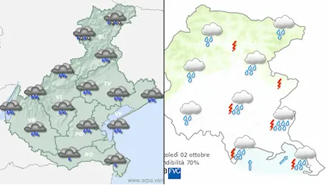 Torna il maltempo, in Friuli e Veneto «piogge torrenziali». Venerdì neve sui monti e freddo