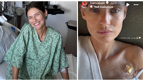 Bianca Balti continua il racconto della sua lotta contro il tumore: la foto sui social dopo la seconda chemio: «Ne mancano solo 4»