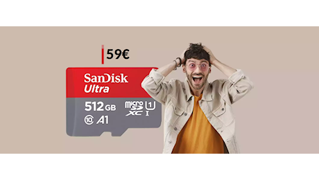 MicroSD SanDisk 512GB: tutta la memoria che ti serve a soli 59€