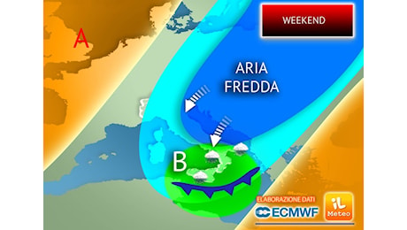 Meteo Weekend, primo Ciclone Mediterraneo del 2025 con Piogge, Nevicate e Freddo, le zone a rischio