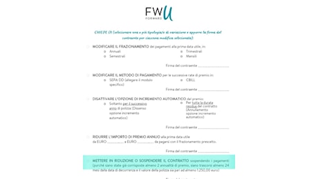 Fwu, come sospendere le rate della tua polizza? Ecco il documento ufficiale per i clienti