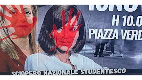 L'immagine del presidente Meloni e del ministro Bernini con il volto insanguinato nei manifesti, la solidarietà di Schifani