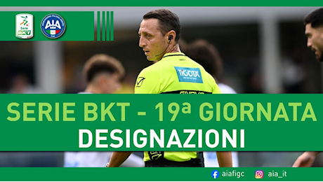 Serie B. Ecco le designazioni arbitrali della 19ma giornata ultima di andata