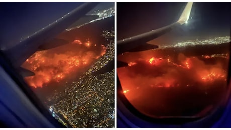 Incendio a Los Angeles, voli dirottati: i passeggeri filmano l'inferno di fuoco