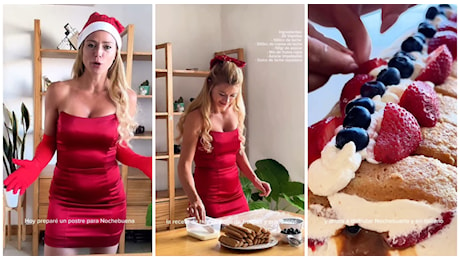 Camila Giorgi diventa food influencer, in abito rosso da sera per la sua ricetta di Natale (in spagnolo, ma senza scordare l'Italia)