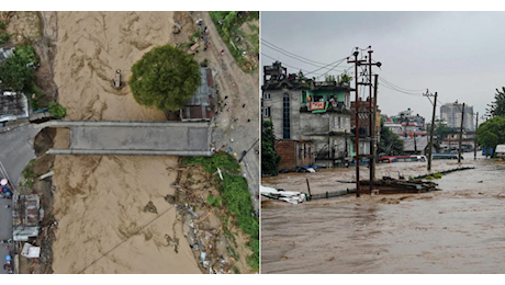 Teleferiche e zattere per raggiungere i sopravvissuti: precipitazioni da record Nepal, dove inondazioni e frane hanno già ucciso quasi 200 persone