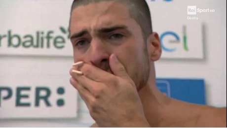 Giorgio Minisini, le lacrime dopo la gara di addio vinta tra gli applausi