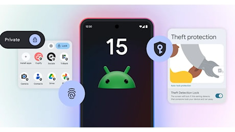 Android 15 arriva sui telefoni Pixel: blocco dello schermo se il telefono viene rubato e spazio privato per le app