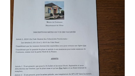 Bel tempo per legge in Normandia: l'ordinanza del sindaco di Coulonces