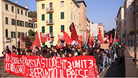 Corteo della Rete Studenti Medi nel centro di Padova