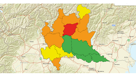 Maltempo: allerta rossa a Milano e in Lombardia, attesi temporali intensi