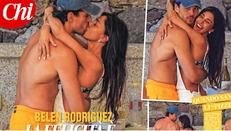Belen Rodriguez, baci e abbracci in Sardegna col fidanzato Angelo Edoardo Galvano