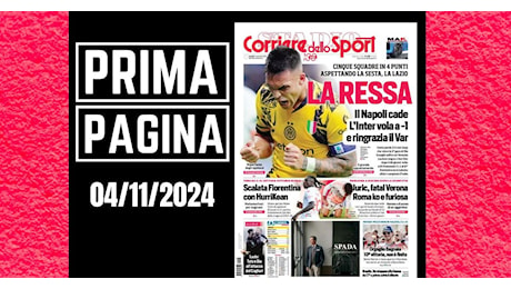 Prima pagina Corriere dello Sport: “Il Napoli cade, l’Inter vola a -1”