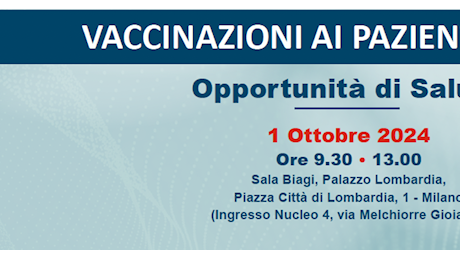 Fondazione The Bridge, in collaborazione con Regione Lombardia: “Vaccinazioni ai pazienti fragili, opportunità di salute”