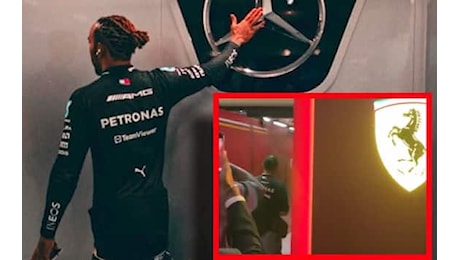 F1, il primo ingresso di Hamilton nel box Ferrari. VIDEO