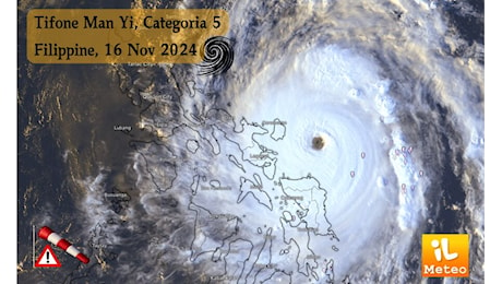 Meteo: il tifone Man-Yi adesso è Categoria 5, venti oltre i 250 km/h! Filippine nel mirino, i dettagli