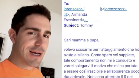 Tommaso Zorzi pubblica la mail con cui ha detto ai genitori di essere gay: Il più grande gesto d'amore