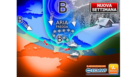 Nuova Settimana: perturbazione invernale sull'Italia, Pioggia, Vento e anche Neve; Previsioni Meteo