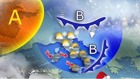 Previsioni meteo, settimana di Natale con l’Italia divisa tra sole e nevicate