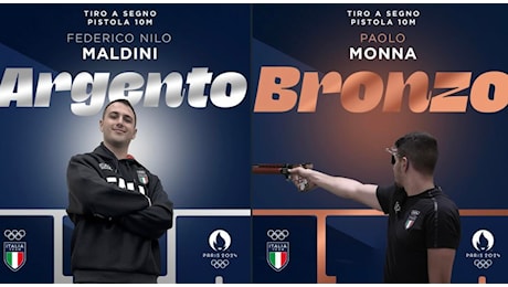 Doppietta azzurra nel tiro a segno: argento per Federico Maldini, bronzo per Paolo Monna nella finale di pistola 10 metri