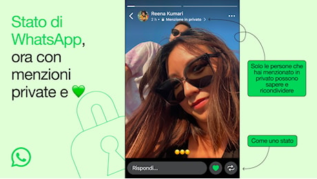 WhatsApp come Instagram: arrivano menzioni private e 'Mi piace' sugli Stati