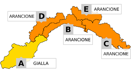 Maltempo, scatta l'allerta arancione nel centro-levante savonese e in Val Bormida