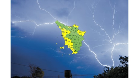Codice giallo per temporali forti su costa e Appennino della Toscana