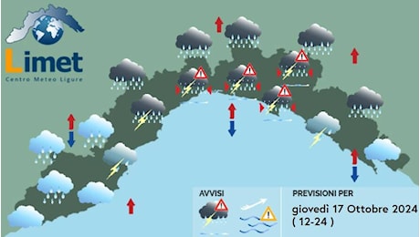 Meteo, prosegue la fase instabile: sulla Liguria ancora piogge intense