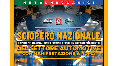 SCIOPERO NAZIONALE AUTOMOTIVE 18 ottobre – Federazione Italiana Metalmeccanici