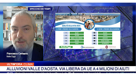 Indagine qualità della vita 2024. Cerisano (ItaliaOggi): “Emerge polarizzazione città metropolitane del Centro-Nord”