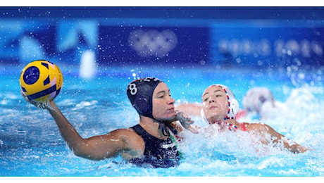 Big match del Setterosa contro gli Stati Uniti a Parigi 2024 · Pallanuoto femminile