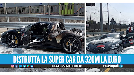 Ferrari 296 GTS distrutta dalle fiamme, l’autista si mette in salvo prima del disastro
