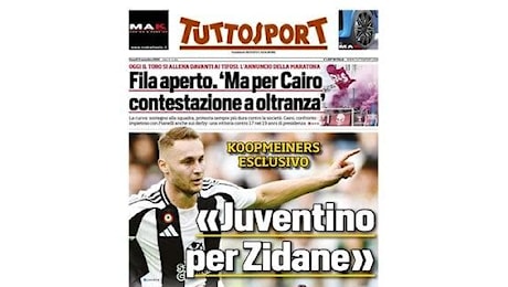 Tuttosport apre la prima pagina con l'intervista a Koopmeiners: Juventino per Zidane