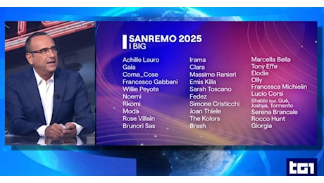 Festival di Sanremo, ecco i 30 big in gara