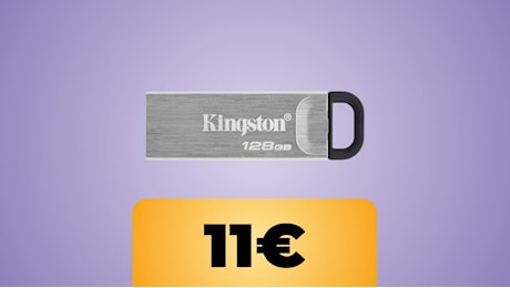 La chiavetta USB 3.2 di Kingston da 128 GB è al -59% su Amazon Italia: tanto spazio a basso prezzo