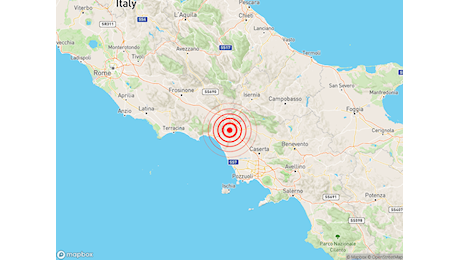 Scossa di TERREMOTO Magnitudo 2.7 a Roccamonfina (CE) nella regione Campania, dati in tempo reale