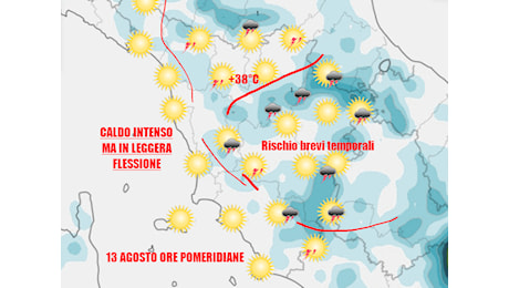 RISCHIO TEMPORALESCO ANCHE PER DOMANI – LEGGERA FLESSIONE TERMICA – meteo Toscana