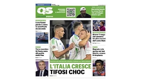 L'apertura di QS : L'Italia cresce, tifosi choc. Balotelli senza squadra, si allena e spera