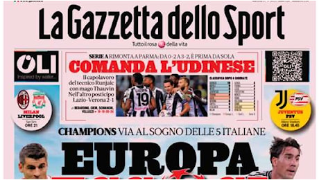 Riparte la Champions League: le prime pagine dei principali quotidiani sportivi