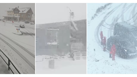 Temperature in picchiata e neve sui passi delle Dolomiti (FOTO e VIDEO), il paesaggio si imbianca ma tanti automobilisti in difficoltà sulle strade