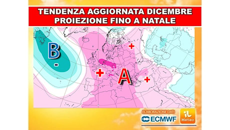 Meteo: le prime proiezioni dall'Immacolata fino al Natale, gli aggiornamenti