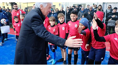 Da Grugliasco all’Atalanta e ritorno: Gasperini inaugura il nuovo campo polivalente dedicato allo sport