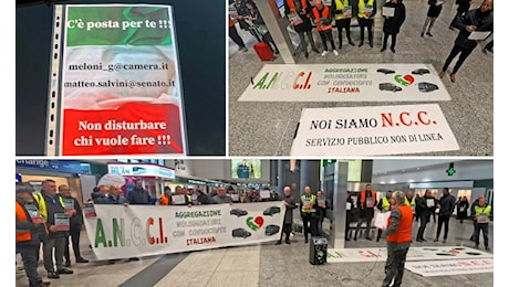 Malpensa, la protesta degli autisti Ncc: «Il Decreto Salvini aiuta solo i taxi»