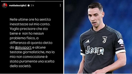 De Sciglio non convocato per il ritiro della Juventus. Lo sfogo del calciatore: «Decisione del club, io sto bene»