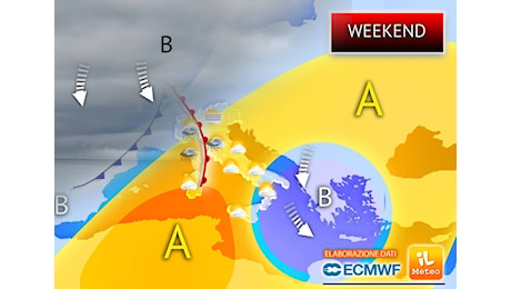 Weekend: Sabato timido ritorno dell'Anticiclone, ma già Domenica segnali di peggioramento. Previsioni Meteo